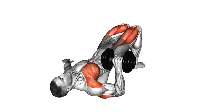 Dumbbell Glute Bridge Single Arm Chest Press exercise demonstration