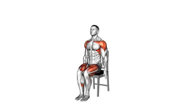 Sitting StepOut Hands Up on a Chair exercise demonstration