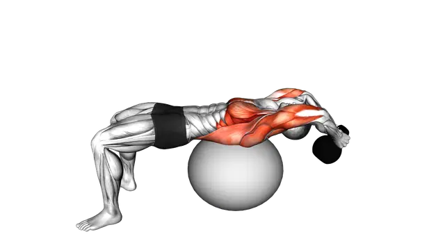 Kettlebell Pullover on Stability Ball exercise demonstration