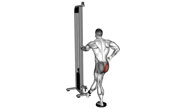 Cable Straight Leg Diagonal Kickback exercise demonstration