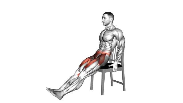 Seated Extended Leg Raise on a Chair exercise demonstration