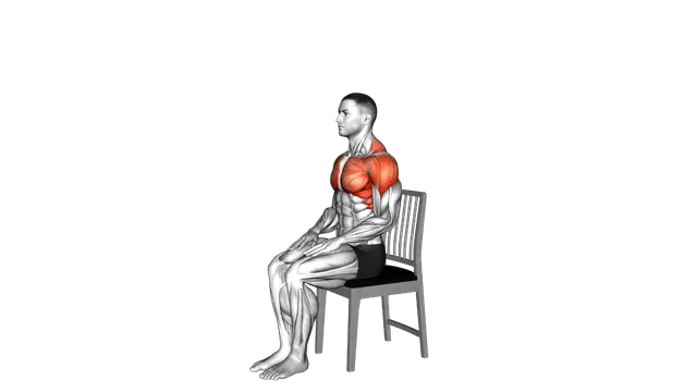 Seated Overhead Stretch on a Chair exercise demonstration