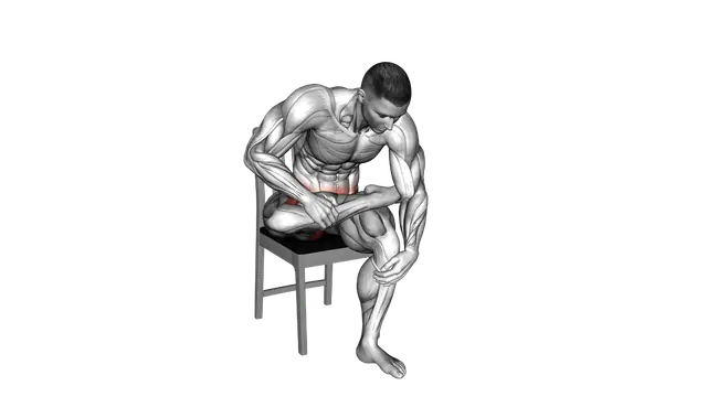 Seated Piriformis Stretch on a Chair exercise demonstration