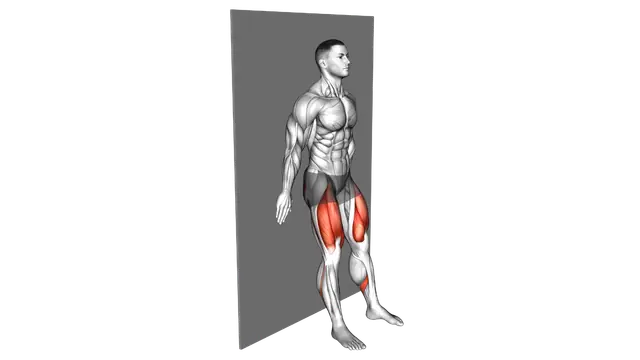 Standing Wall Slide Squat exercise demonstration