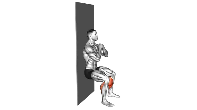 Bodyweight Calf Raise Wall Sit exercise demonstration