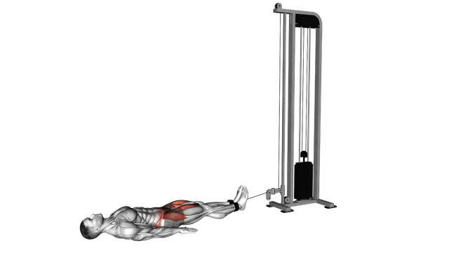 Cable Lying Hip Flexion (Reverse Squat) exercise demonstration