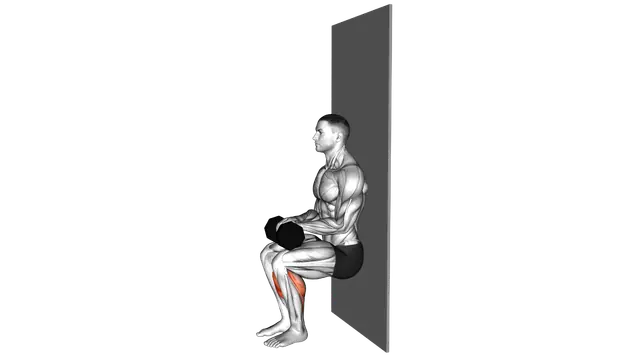 Chair Sit Alternate Heel Raise agains Wall exercise demonstration