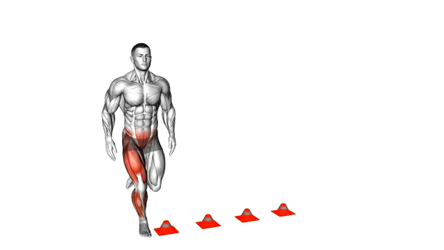 4 Cone Single Foot Lateral Hops exercise demonstration