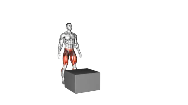 Box Drop Split Stance Land exercise demonstration