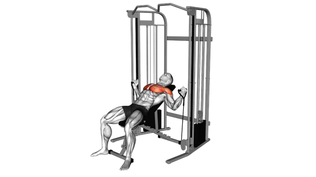 Cable Incline Alternative Fly exercise demonstration