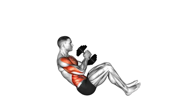 Dumbbell Russian Twist to Single Arm Press exercise demonstration