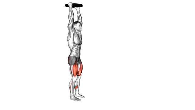 Weighted Plate Overhead Forward Lunge exercise demonstration