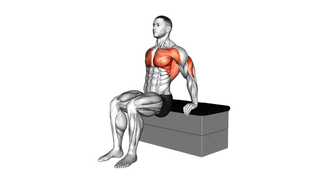 Dip a padded stool Supported exercise demonstration