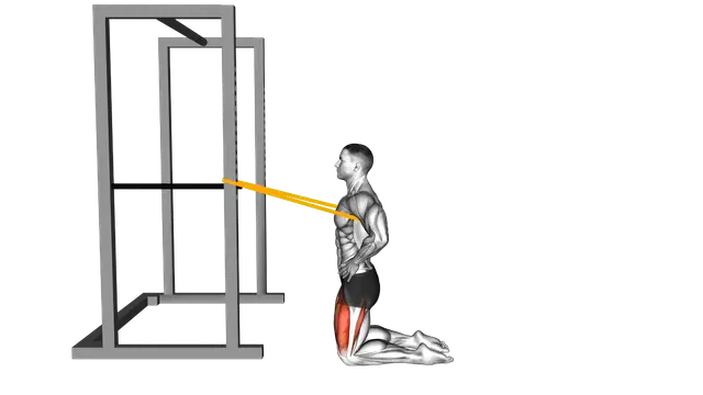 Resistance Band Kneeling Sissy Squat exercise demonstration