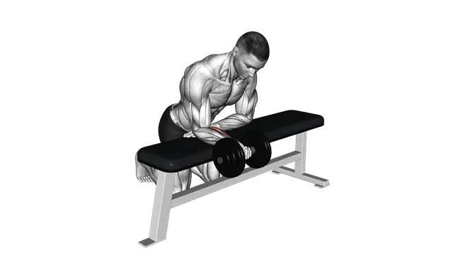 Dumbbell Isometric Wrist Flexion over Bench exercise demonstration